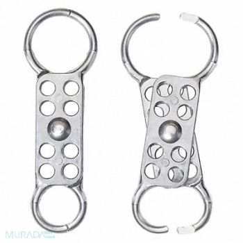 GRAINGER APPROVED Lockout Hasp Dual-End 8 Lock Silver, 2CJJ3