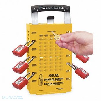 MASTER LOCK Group Lockout Box 14 Locks Max Yellow, 2CJL2
