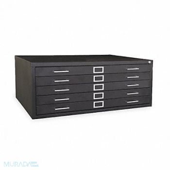 GRAINGER APPROVED Cabinet Flat File 5 Drawer Black, 2CLC2