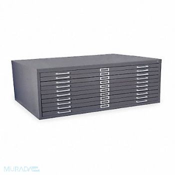 GRAINGER APPROVED Cabinet Flat File 10 Drawer Gray, 2CLC6