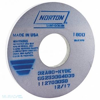 NORTON Grinding Wheel T1 14x1x5 AO 80G Med Prpl, 2D229