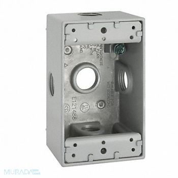 BELL Weatherproof Box 1/2 in Hub 5Inlet, 2DCV3