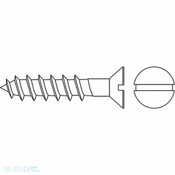 GRAINGER APPROVED Flat Hd Wood Scrw Zinc #12 2.5 L PK100, 2DE88
