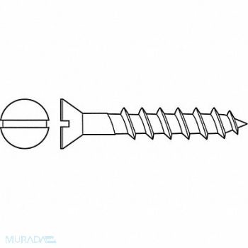 GRAINGER APPROVED Flat Hd Wood Scrw Zinc #10 3 L PK100, 2DE76