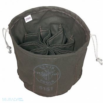 KLEIN TOOLS Bucket Bag Canvas Straight Wall Olive, 2DGH7