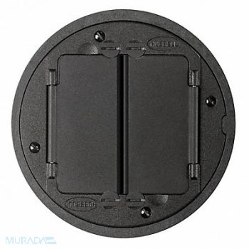 HUBBELL WIRING DEVICE-KELLEMS Floor Box Cover Tile Flange Black, 2DZP3