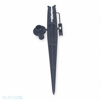 RAIN BIRD Tubing Stake 1/4 In Blk Plstc PK10, 2EMC4