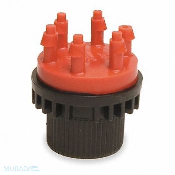 RAIN BIRD Six Outlet Emitter Red/Black Plastic, 2EME1