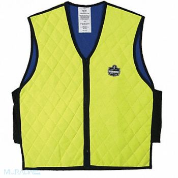 CHILL-ITS BY ERGODYNE D2429 Cooling Vest Hi-Visibility Lime 4 hr 3XL, 2EML2