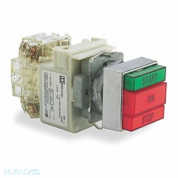 SQUARE D Illum Push Button 30mm 2NO/2NC Green/Red, 2EP57