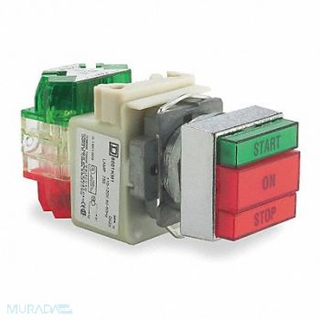 SQUARE D Illum Push Button 30mm 1NO/1NC Green/Red, 2EP58