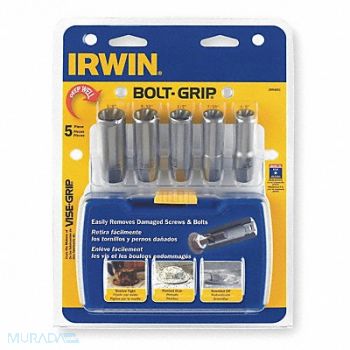 IRWIN HANSON Screw Extractor Set 5pc HCS Case, 2ETL9