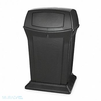 RUBBERMAID COMMERCIAL PRODUCTS D0236 Trash Can 45 gal Black Plastic, 2FTE8