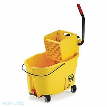RUBBERMAID COMMERCIAL PRODUCTS Mop Bucket and Wringer Yellow 11 gal, 2FTK7