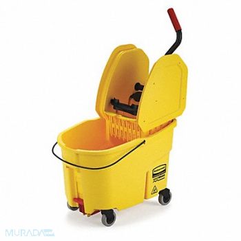 RUBBERMAID COMMERCIAL PRODUCTS Mop Bucket and Wringer Yellow 11 gal, 2FTK8