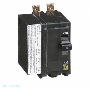 SQUARE D Circuit Breaker 20A Bolt On 120/240V 2P, 2GLF9