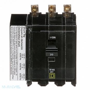 SQUARE D Circuit Breaker 20A Bolt On 120/240V 3P, 2GLL2
