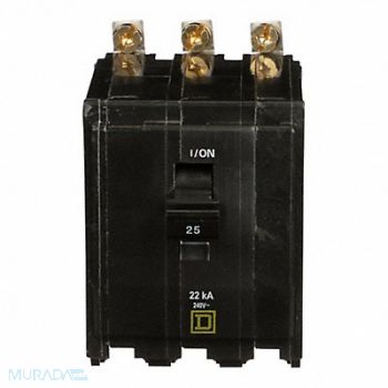 SQUARE D Circuit Breaker 25A Bolt On 120/240V 3P, 2GLL3