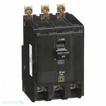 SQUARE D Circuit Breaker 80A Bolt On 120/240V 3P, 2GLN6