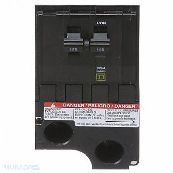 SQUARE D Circuit Breaker 150A Plug In 120/240V 2P, 2GLR6