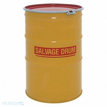 GRAINGER APPROVED Salvage Drum Black and Yellow 16ga 1.5mm, 2GTX8