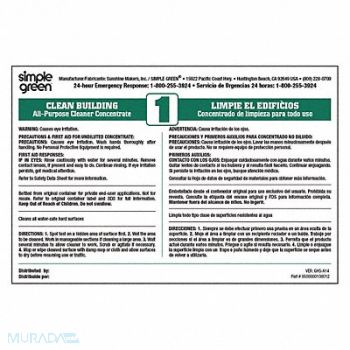 SIMPLE GREEN Secondary Bottle Label Paper PK10, 2GVP1