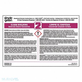 SIMPLE GREEN Secondary Bottle Label Paper PK10, 2GVP2