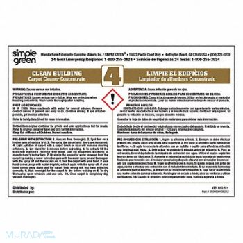 SIMPLE GREEN Secondary Bottle Label Paper PK10, 2GVP3