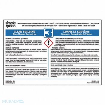 SIMPLE GREEN Secondary Bottle Label Paper PK10, 2GVP4