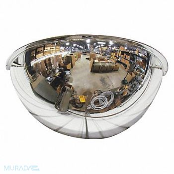 GRAINGER APPROVED Half Dome Mirror 26In. Scratch Res Acryl, 2GVU6