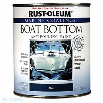 RUST-OLEUM Boat Antifouling Paint 1 qt Blue Epoxy, 2GXD6