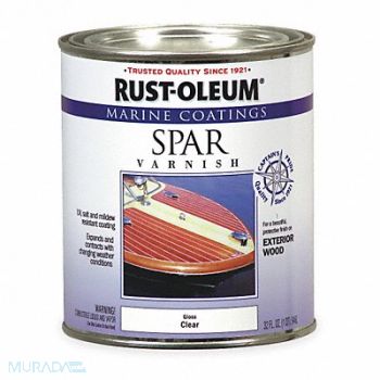 RUST-OLEUM Spar Varnish 1 qt Clear Polyurethane, 2GXD9