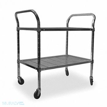 GRAINGER APPROVED Wire Cart 2 Shelf 48x24x39 Zinc, 2HDF8