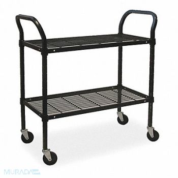 GRAINGER APPROVED Wire Cart 2 Shelf 60x24x39 Black, 2HDJ2