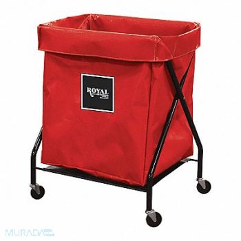 ROYAL BASKET TRUCKS X-Frame Cart 8 Bu Red Vinyl, 2HEJ5