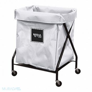 ROYAL BASKET TRUCKS X-Frame Cart 8 Bu White Vinyl, 2HEJ6