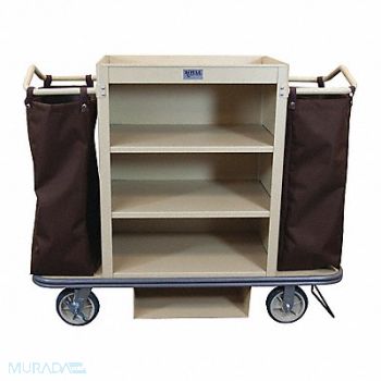 ROYAL BASKET TRUCKS Housekeeping Cart Beige Deluxe, 2HEK1