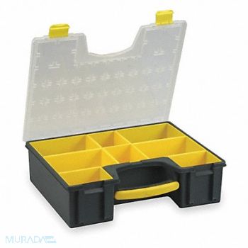WESTWARD Compartment Box Black/Yellow 4 1/2 in, 2HFT2