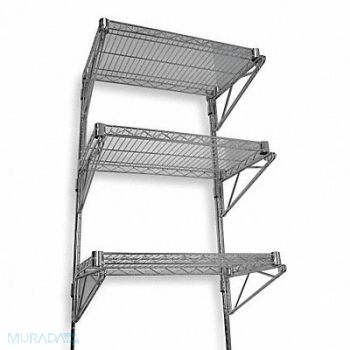 GRAINGER APPROVED Wire Wall Shelf 54x18x60in ShlfCap 250lb, 2HGF5
