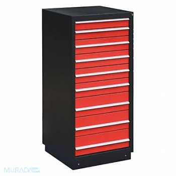 GRAINGER APPROVED ModDrwrCab 62 x27.75 x28 Blk/Red 9Drwr, 2HFP5