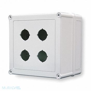 HOFFMAN Pushbutton Enclosure 30mm 4 Hole Plastic, 2HRV9