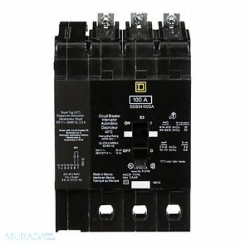 SQUARE D Circuit Breaker 100A Bolt On 277/480V 3P, 2JWY5