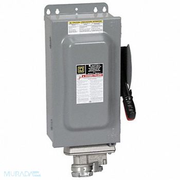 SQUARE D Safety Switch 600VAC 3PST 30 Amps AC, 2JXR9