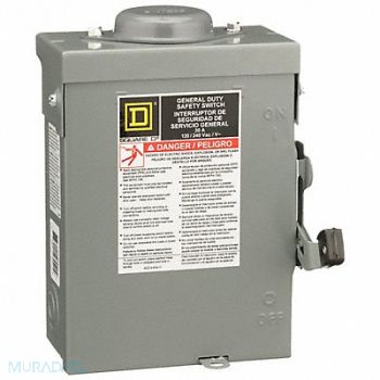 SQUARE D Safety Switch 240VAC 2PST 30 Amps AC, 2JXU1