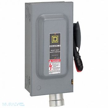 SQUARE D Safety Switch 600VAC 3PST 60 Amps AC, 2JYR7