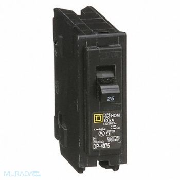 SQUARE D Circuit Breaker 25A Plug In 120V 1P, 2KDF4