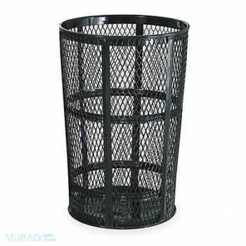 RUBBERMAID COMMERCIAL PRODUCTS Trash Can 45 gal Black Steel, 2KDH2