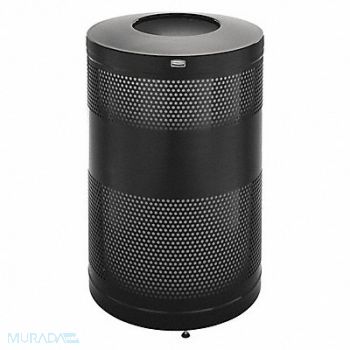 RUBBERMAID COMMERCIAL PRODUCTS Trash Can 51 gal Black Steel, 2KDJ8