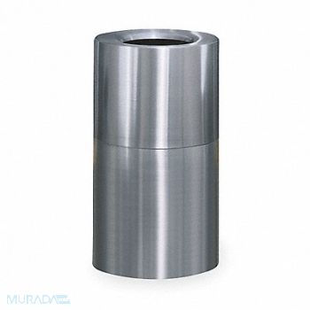 RUBBERMAID COMMERCIAL PRODUCTS Trash Can Round 21 gal Silver, 2KDP7