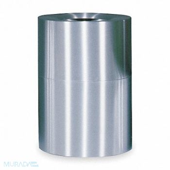 RUBBERMAID COMMERCIAL PRODUCTS Fire-Rstnt Trash Can Rnd 55 gal Silver, 2KDP8